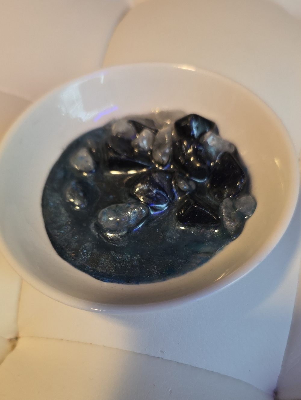 Handmade Galaxy Blue Slime with Clear Crystal Pieces (D-1)